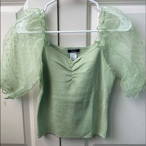 Green Puff Sleeve Tee